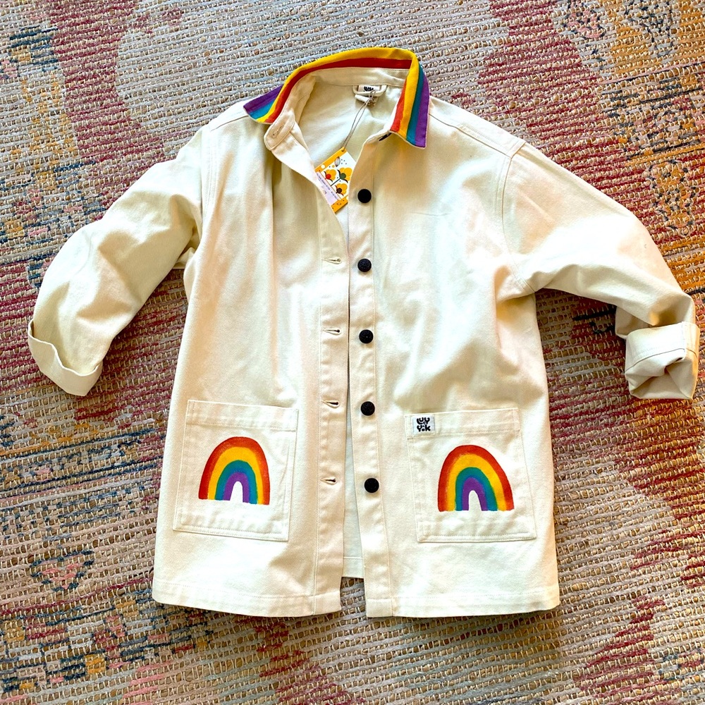 NWT Lucy & Yak: Olly YAKet — We are Hairy People collab rainbow jacket. XS